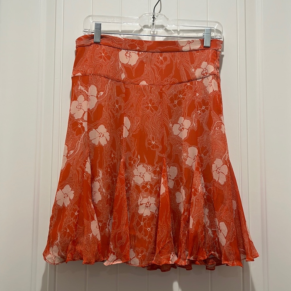 Marc Jacobs Sz 6 floral silk skirt knee length